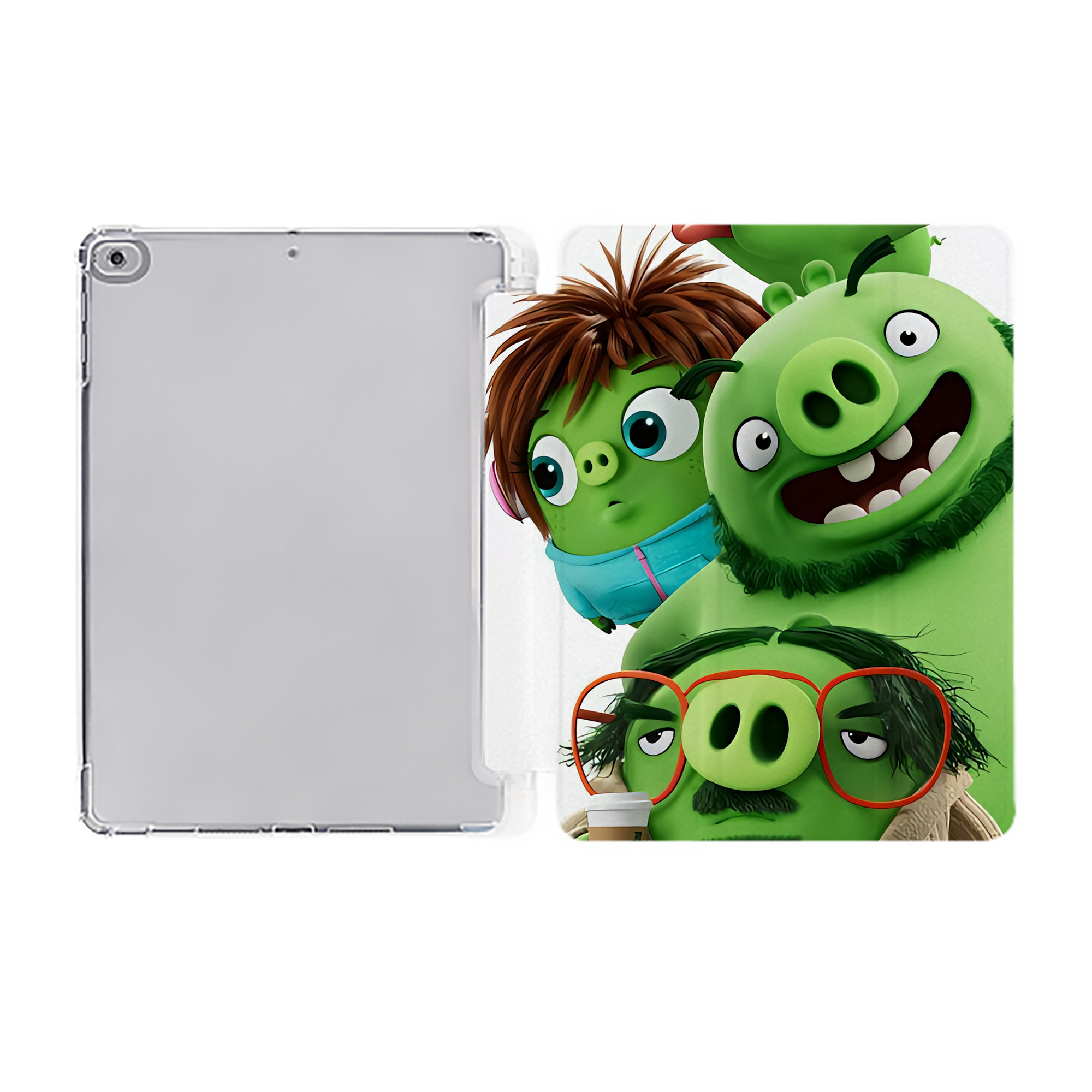 （画像用） Angry Birds アングリーバード IPad ケース ペン収納付き 三つ折りスタンド PUレザー×シリコン 対応機種9.5/10.5/10.9インチ